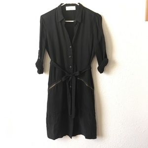 Boutique Black shirt dress size Small HALF & HALF